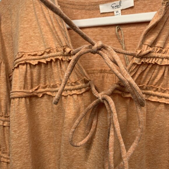 Easel Peasant shirt size medium relaxed, oversized New With Tags Peach Boho - Picture 4 of 13
